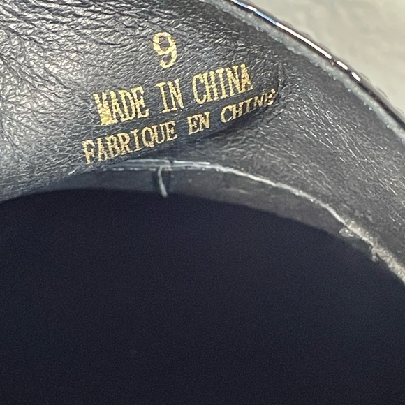 Jeffrey Campbell Suede Block Heel Loafers Gold Horsebit Hardware Size 9 Timeless - Picture 10 of 10